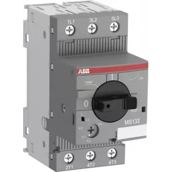 ABB MS132-0.63 disjuntor de proteção de motor, 0,63 A, 3 polos, térmico-magnético, 100 kA a 400 V