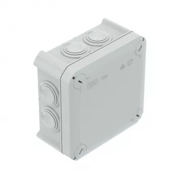 Caixa de derivação OBO T 60 com entradas 114x114x57 PP cinzento claro