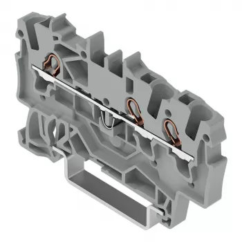 WAGO 2001-1301 Borne de passagem de 3 condutores, 1,5 mm², Push-in CAGE CLAMP, Ex e II, cinzento