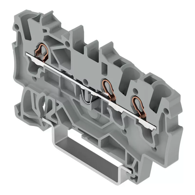 WAGO 2001-1301 Borne de passagem de 3 condutores, 1,5 mm², Push-in CAGE CLAMP, Ex e II, cinzento