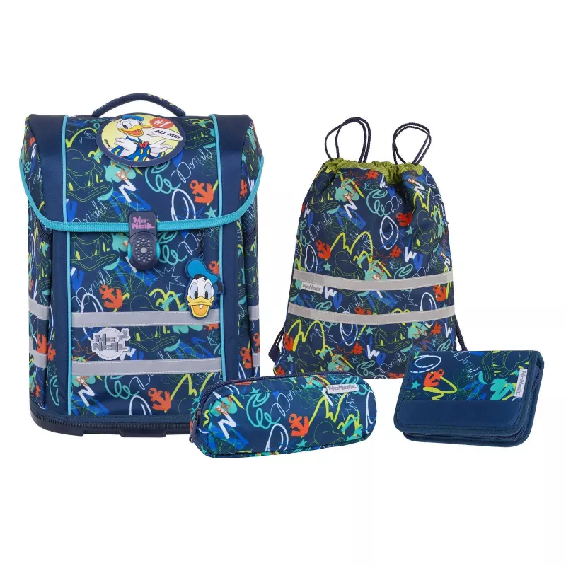McNeill Conjunto de mochila escolar PERFECTO 5 peças Donald Duck