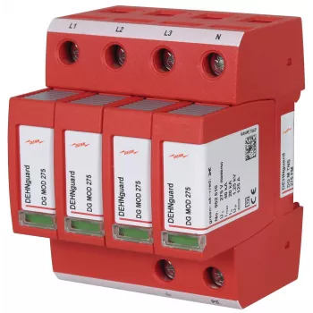 DEHNguard DG M TNS 275 para-raios tipo 2, 4 polos, 275 V AC, 40 kA, IP20, calha DIN