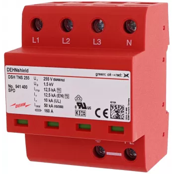 DEHN DSH TNS 255 para-raios combinado tipo 1+2 para sistemas TN-S