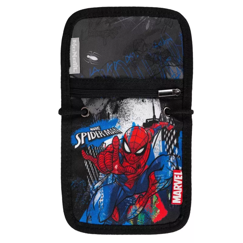 Bolsa de peito McNeill Marvel Spider-Man com janela para cartão de identificação, vermelho/azul