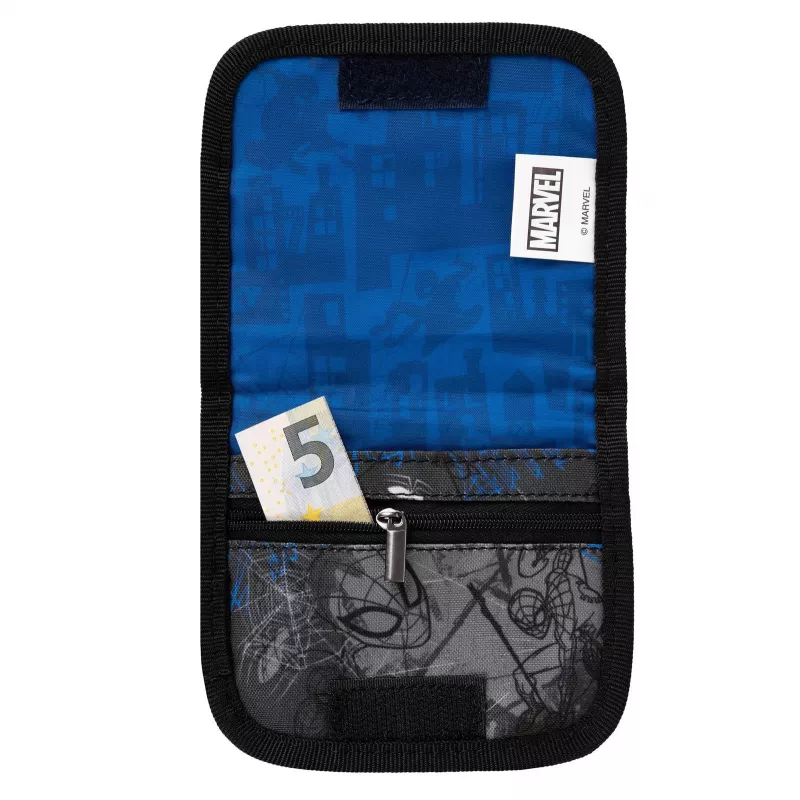 Bolsa de peito McNeill Marvel Spider-Man com janela para cartão de identificação, vermelho/azul