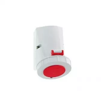 Tomada de parede BALS 1155, 32A, 5 polos, 400V, 6h, IP67, vermelho/cinzento