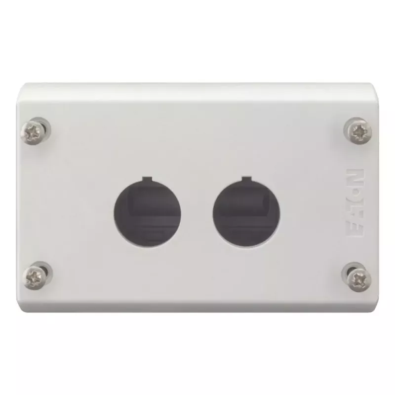 Eaton M22-I2 Caixa vazia para 2 elementos de comando, montagem saliente, cinzento claro RAL 7035