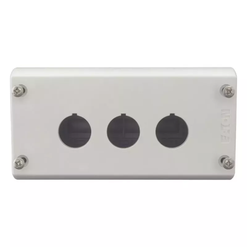 Eaton M22-I3 Caixa de superfície, 3 aberturas, cinzento RAL 7035, IP66/IP67/IP69K, 80x153x56mm