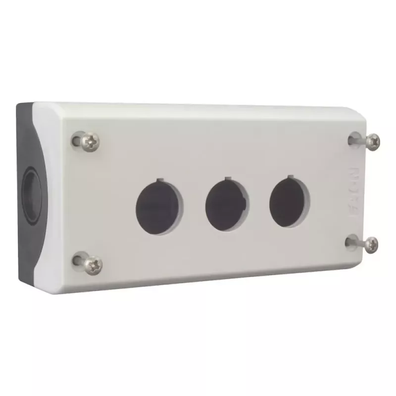 Eaton M22-I3 Caixa de superfície, 3 aberturas, cinzento RAL 7035, IP66/IP67/IP69K, 80x153x56mm