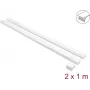 Delock Canal de cabos autoadesivo com tampa deslizante 40 x 19 mm, conector, 1 m, pack de 2, branco