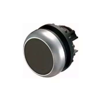 Eaton M22-D-S Atuador de botão de pressão plano, preto, momentâneo, 22,5mm, IP66/IP67/IP69K