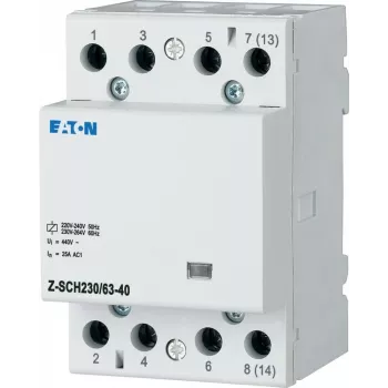 Contator de instalação EATON Z-SCH230/63-40, 4 NA, 63 A, bobina 230 V AC