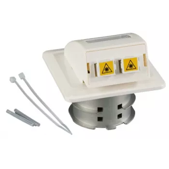 Tomada de parede de fibra ótica FTTH-OUTLET-LC-OM3 EFB Elektronik, 2x LC-Duplex OM3 multimodo, branco puro