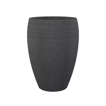 Vaso de flores Emsa Landhaus 283/65 preto-granito D47 – vaso redondo de 47 cm, 38 L, resistente a UV e geada, interior/exterior
