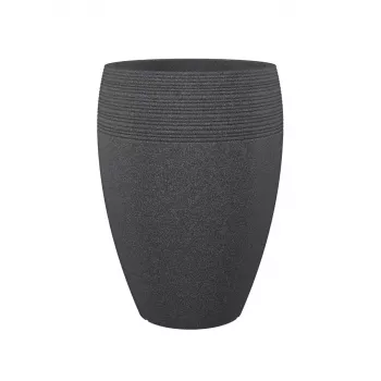 Vaso de flores Emsa Landhaus 283/65 preto-granito D47 – vaso redondo de 47 cm, 38 L, resistente a UV e geada, interior/exterior