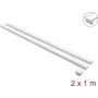 Canal de cabos autoadesivo com tampa deslizante Delock 30 x 14 mm incl. conetores - 1 m, pack de 2, branco