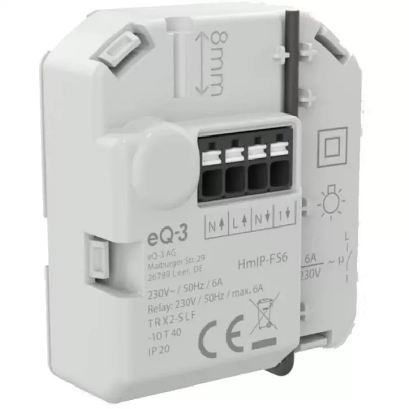 Atuador de comutação encastrado Homematic IP 6 A (pack de 3)