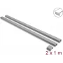 Canal de cabos autoadesivo com tampa deslizante Delock 30 x 14 mm, incl. conetores, 1 m, pack de 2, cinzento