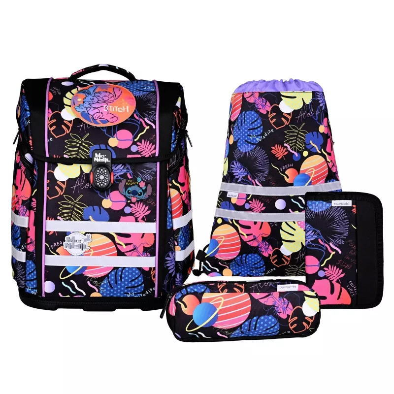 Conjunto de mochila escolar McNeill PERFECTO 5 peças Disney Stitch III