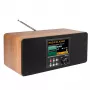 Albrecht DR 864 Rádio estéreo DAB+ FM com Bluetooth, caixa em madeira, 2x7W RMS, ecrã TFT a cores de 2,4 polegadas, duplo alarme, AUX-In, ligação para auscultadores, função de carregamento USB, telecomando