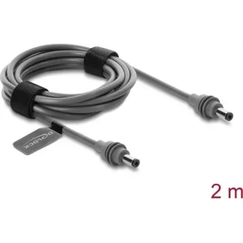 Cabo de alimentação Delock ficha DC 5.5 x 2.1 mm para ficha DC 5.5 x 2.1 mm para Starlink Mini, 2 m cinzento