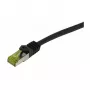 SYNERGY21 Cabo patch CAT6A S/FTP RJ45, 500 MHz, 7,5 m, preto, TPE/LSZH, interior/exterior, resistente a UV/água/óleo, AWG26, cabo CAT7