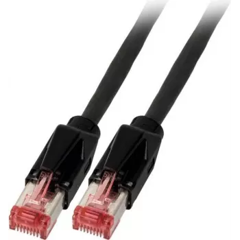EFB Elektronik K8708SW.7,5 Cabo patch Cat.6A S/FTP LSZH, Daetwyler 7702 TM21, 7,5 m, preto