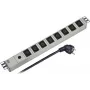 EFB Elektronik 691697 PDU para montagem em rack 19 polegadas 1U, 8 saídas IEC C13, 10A, 250V, caixa de alumínio, interruptor ligar/desligar