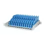 ALLNET Suporte para tablet de montagem em rack 19 polegadas – módulo metálico de carregamento e organização de 12 slots para iPads, tablets, smartphones, 2U