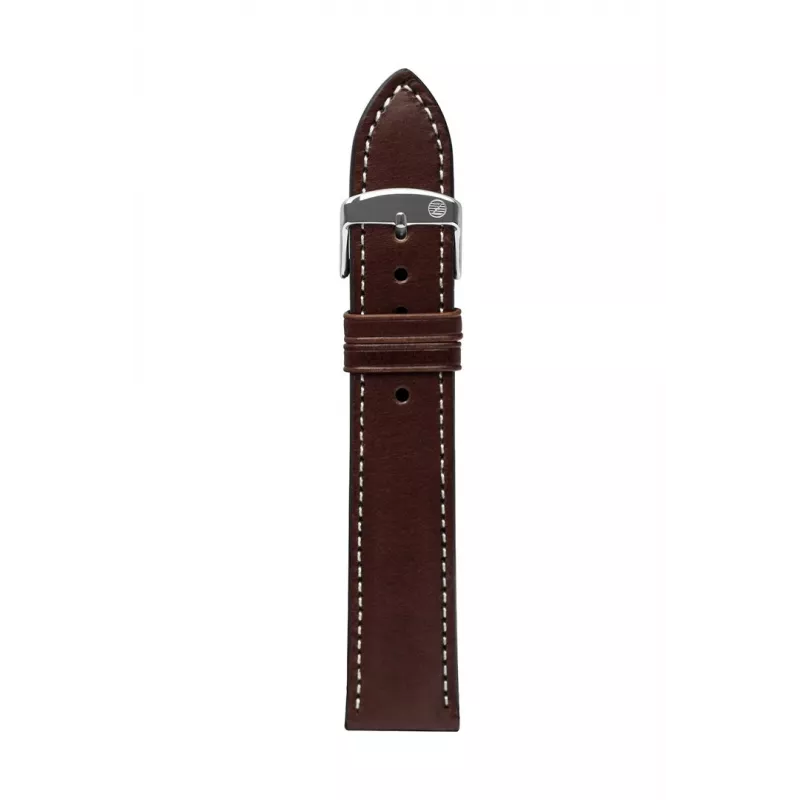 Zeppelin bracelete de couro, castanho, 22 mm