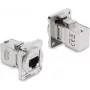 Delock módulo D-Type RJ45 conector fêmea para conector fêmea 90° angular Cat.6A prateado