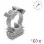 Delock suporte de proteção de cabos com clipe de fecho, aparafusável para tubo de proteção de cabos de 16 mm, 100 unid., cinzento
