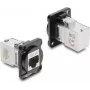Delock módulo D-Type RJ45 conector fêmea para conector fêmea 90° angular Cat.6A preto / prateado