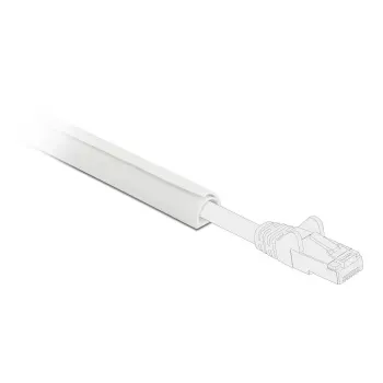 Canal de cabos autoadesivo Delock com tampa deslizante 25 x 10 mm, 1 m, pack de 5, branco