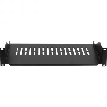 EFB ELEKTRONIK prateleira de rack fixa 19 inch 2U, 300 mm de profundidade, 22 kg de carga, preto profundo RAL 9005