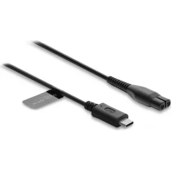 Delock cabo de carregamento USB Type-C 4,3 V para máquina de barbear elétrica compatível com Philips OneBlade 360 Face + Body - cabo de carregamento de máquina de barbear de substituição 1 m