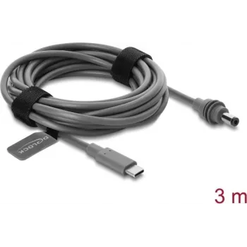 Delock cabo de alimentação USB Type-C™ para DC 5,5 x 2,1 mm para Starlink Mini, 3 m, cinzento