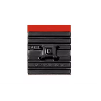 HellermannTyton FMB4APT-A-PA66HS-BK base de montagem flexível autoadesiva para abraçadeiras de cabos, PA66HS, preto, 10 unid.