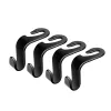 LogiLink gancho de assento para automóvel, conjunto de 4, preto, organizador universal para encosto de cabeça, 8kg de carga por gancho, clip-on sem ferramentas, plástico ABS