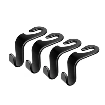 LogiLink gancho de assento para automóvel, conjunto de 4, preto, organizador universal para encosto de cabeça, 8kg de carga por gancho, clip-on sem ferramentas, plástico ABS