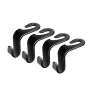 LogiLink gancho de assento para automóvel, conjunto de 4, preto, organizador universal para encosto de cabeça, 8kg de carga por gancho, clip-on sem ferramentas, plástico ABS
