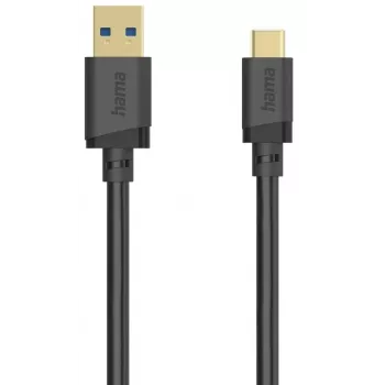 Cabo USB-A para USB-C, 5 Gbit/s, 3 m, preto