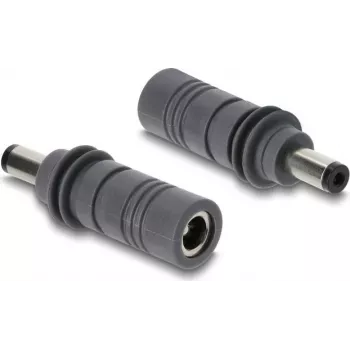 Delock Adaptador DC 5,5 x 2,1 mm para DC 5,5 x 2,1 mm, compatível com Starlink Mini, cinzento