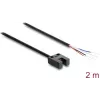Delock Barreira de luz em garfo 5 mm ranhura Tipo U com 4 extremidades de cabo abertas PNP comutável claro/escuro 2 m