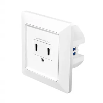 LogiLink Tomada de parede com carregador USB-C de 2 portas, 25W PD