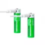 LogiLink LR6RCB2 Pilhas AA de lítio recarregáveis USB-C, pack de 2, tensão de saída constante de 1,5 V, 2600 mWh