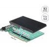 Delock Placa PCI Express 5.0 x16 para 4 x NVMe M.2 Key M internos com dissipador de calor - bifurcação
