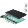 Delock Placa PCI Express 5.0 x16 para 4 x NVMe M.2 Key M internos com dissipador de calor - bifurcação