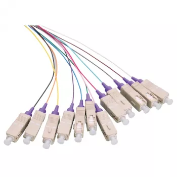 LOGILINK Conjunto de pigtails de fibra 12 x SC OM4 2m, colorido, conector violeta