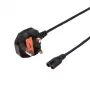LogiLink Cabo de alimentação BS 1363 (UK) para IEC C7, preto, 1,8 m